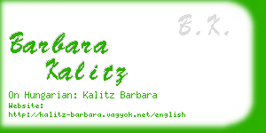barbara kalitz business card